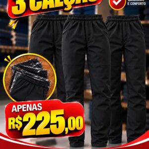 kit 3 calça de Brim na cor preta